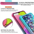 thumbnail image 3 of Galaxy A03S Case,Samsung 03S Case with HD Screen Protector,Gradient Quicksand Glitter Liquid Floating Waterfall Durable Girls Cute Phone Case for Samsung Galaxy A03S (Purple/Blue), 3 of 15