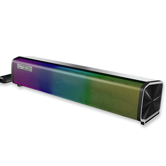 GJX RGB Wired Computer Speakers, Mini Stereo Sound Bars With USB, Suitable PC, Desktop, Mobile Phone Speakers Laptop Speakers Wireless Mic Surround Sound System Gaming Computer Speakers