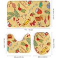 thumbnail image 3 of 4 Pcs Xmas Shower Curtain Sets, Christmas Bells 4 Piece Bathroom Shower Curtains Decor Set with Non-Slip Rug, Toilet Lid Cover and Bath Mat, for Family Dormitory Decoration Use, 71 x 71 Inch, 3 of 5