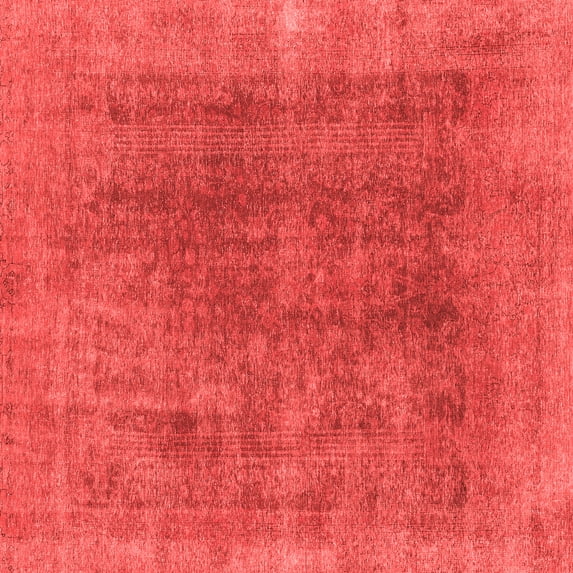 Ahgly Company Indoor Square Abstract Red Modern Area Rugs, 4' Square