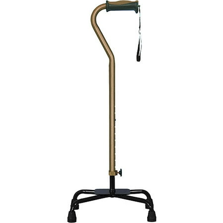 Hugo Adjustable Quad Cane for Right or Left Hand Use, Cocoa, Large Base