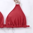 thumbnail image 6 of Staron Women's Bikini Swimsuit Set Push Up Padded Triangle Two Piece High Cut Bathing Suit for Beach Vacation Pool Party, Red M, 6 of 7