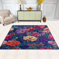 thumbnail image 2 of Yayeee Area Rugs for Living Room 5.2'x4' Non Slip Washable Bedroom Floor Carpet, Blooming Flowers Pattern, 2 of 5