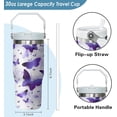 thumbnail image 2 of 30 oz Butterfly Tumbler with Handle, Large Insulated Tumbler with Flip & Straw Coffee Mug Cup Stainless Steel Gifts for Women Men Youth, 2 of 6