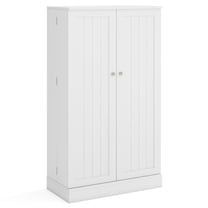 Resenkos 41-Inch Tall White Kitchen Pantry Cabinet with Doors and Adjustable Shelves