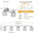 thumbnail image 6 of Deyidn 34.8" Modern 4-Light Chrome Bathroom Vanity Light - Dimmable Bathroom Transitional Fixture with Crystal Glass Shades, 6 of 9
