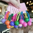 thumbnail image 2 of Hair Rope High Elastic Hair Ties with Ball Decoration Colorful Knots Hair Ring Women Hair Accessories, 2 of 8