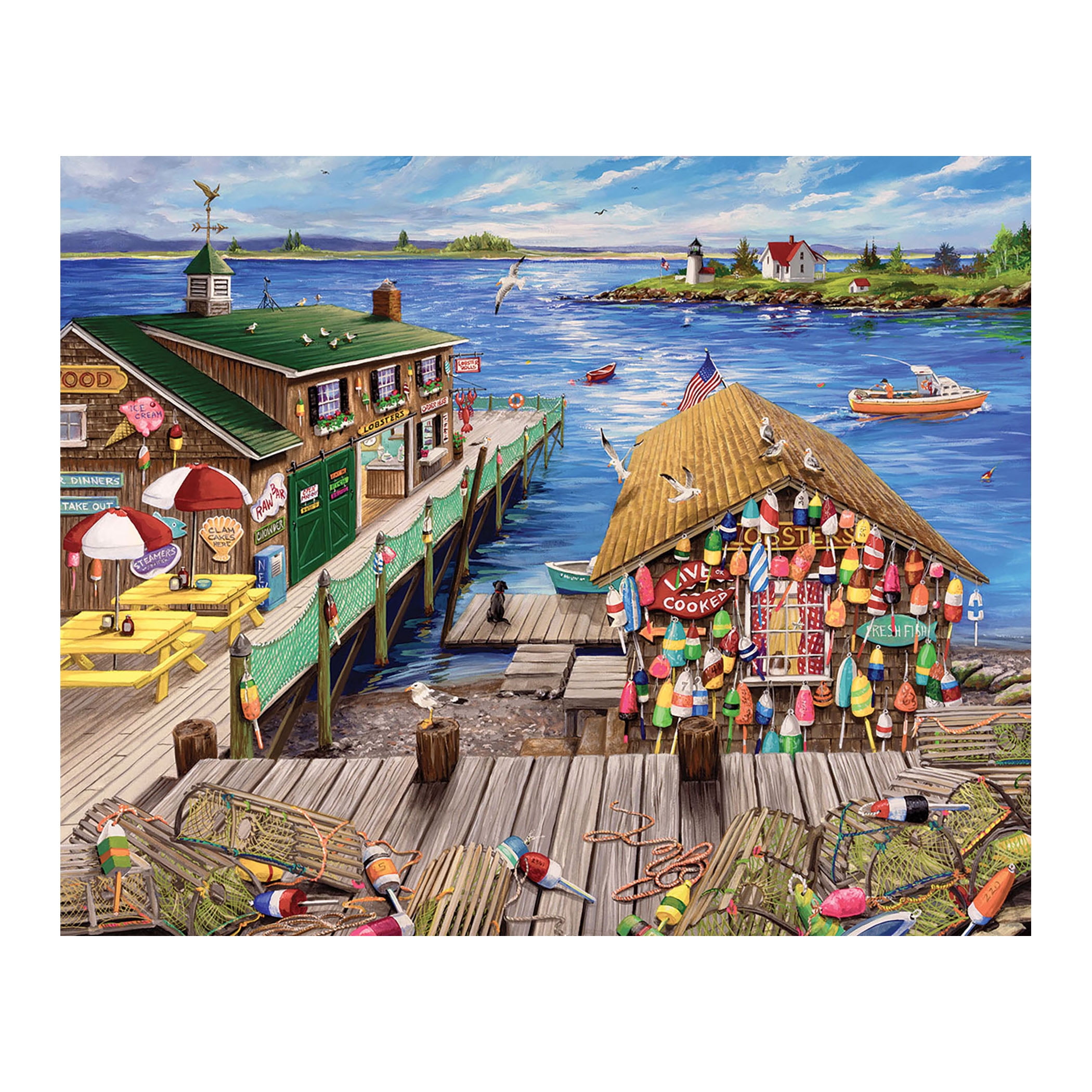 White Mountain Puzzles Lobster Pound 1000 Piece Jigsaw Puzzle