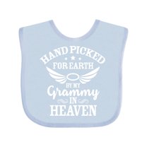 Inktastic Handpicked for Earth by My Grammy in Heaven with Angel Wings Boys or Girls Baby Bib