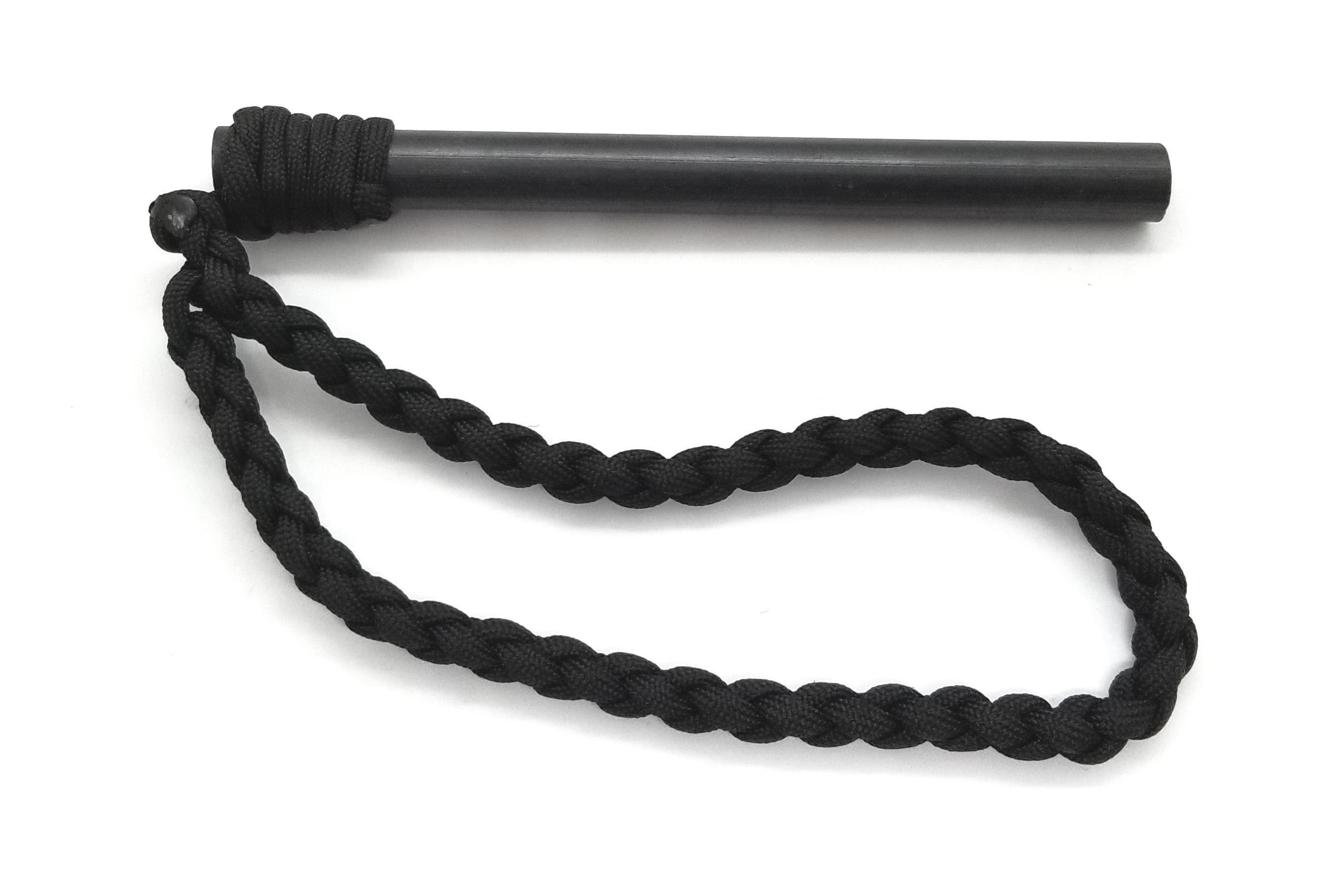 Ferro Rod Fire Starter The BigDaddy Black 6in by 1/2in with 550