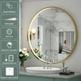 thumbnail image 4 of FTOTI 36" Round Gold LED Bathroom Mirror - 6000K Light, Anti-Fog, Dimmable Touch Switch, IP54 Waterproof, Wall Mounted, 4 of 8