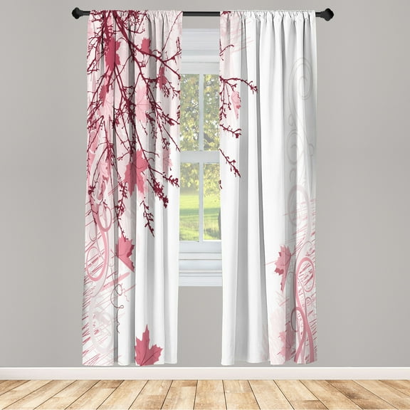 Ambesonne Curtains, Pair of 28"x63", Pale Pink