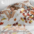 thumbnail image 4 of Thanksgiving Gnome Bedding Duvet Cover Set Full Size 4 Pieces Pumpkin Fall Maple Leaf Autumn Bedding Set with Zipper Closure, 1 Comforter Cover 86x86 Inches 1 Flat Sheet & 2 Pillow Cases, 4 of 7