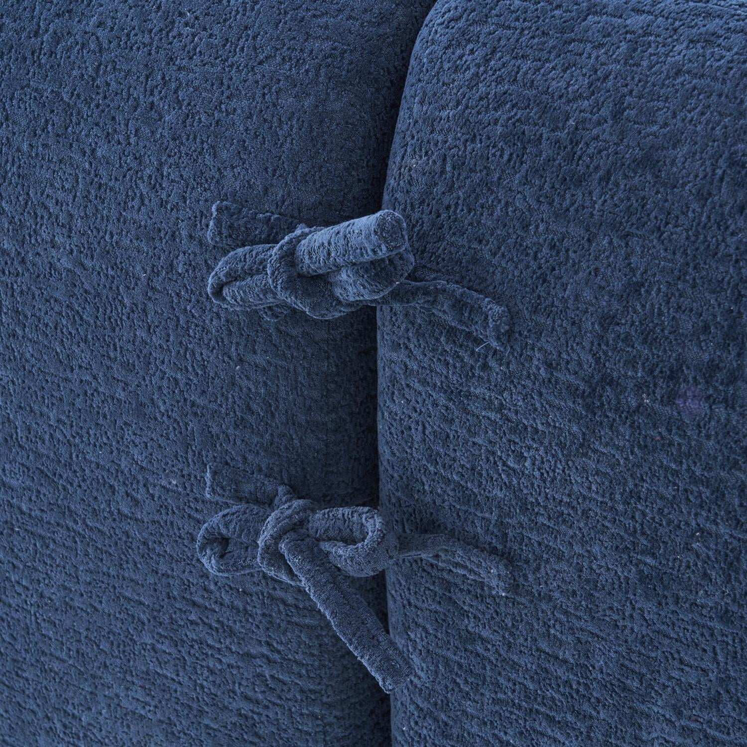 Demi Bonn 98" Cozy L-Shape Sectional Sofa with Curved Chaise, High-Density Foam, Chenille Modular Couch for Living Room, Supports 900 lbs, Blue