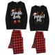 thumbnail image 1 of Jngle-Pijama navideño a juego para pareja, Conjunto de pijama negro con tetas y oropel, bolas y oropel, 1 of 4