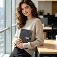 thumbnail image 4 of A5 Soft Cover Notebook Buckle Journal Thickened High Appearance Business Notebook Gray, 4 of 5