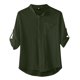 thumbnail image 1 of Camisas Para Hombre Manga Larga Negra Camisas con cuello vuelto para hombre, blusa informal sólida de media manga, camisa de lino y algodón, camisa a la con botones (Army Green, L), 1 of 5