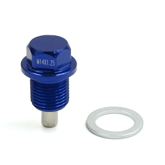 Unique Bargains M14 x 1.25 Blue Aluminum Alloy Magnetic Engine Oil Pan Drain Bolt Screw for Car