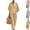 20# Yellow, variant on Women's Striped Cotton Linen Matching Sets Half Button Stand Collar Top and Wide Leg Pants Plus Size Loose Fit Summer Loungewear Outfits 2026 Yellow XXL