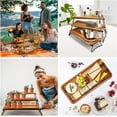 thumbnail image 2 of 3 Tier Cupcake Stand & Towers Serving Tray for Party, Acacia Wooden Dessert Table Display Set, Decorative Tiered Decor Small Chees Charcuterie Boards Rustic Wood Platters Trays, (A010), 2 of 9