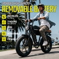 thumbnail image 4 of HOVSCO Electric Bike for Adults, 750W Motor, 48V/15AH+25AH Dual Batteries, 20'' Fat Tire E-Mountain Bike, 7-Speed E-Bike Full Suspension UL2849, 4 of 9