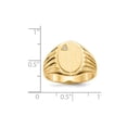 thumbnail image 4 of Solid 14k Yellow Gold 13.5x10mm Open Back VS Diamond Men's Engravable Monogram Signet Ring Band Size 8.5 (.017 cttw.), 4 of 5