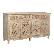 Moti Carter 66" 4-Door and 4-Drawer Traditional Solid Wood Buffet in White Oak
