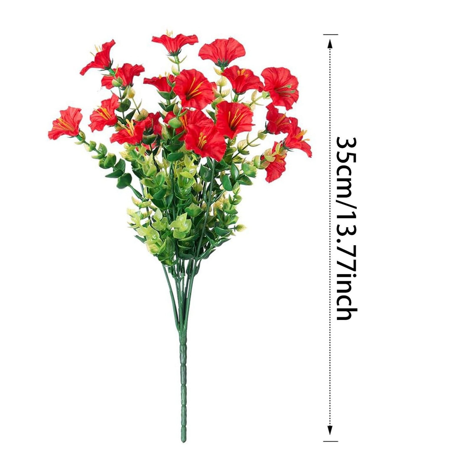 Artificial Flowers for Outdoors, 1 Bundles Eucalyptus Flower Multicolor Silk Flower Spring Summer Decoration, 14'' Artificial Outdoor Flowers for Home Planter Porch Patio Yard Decor