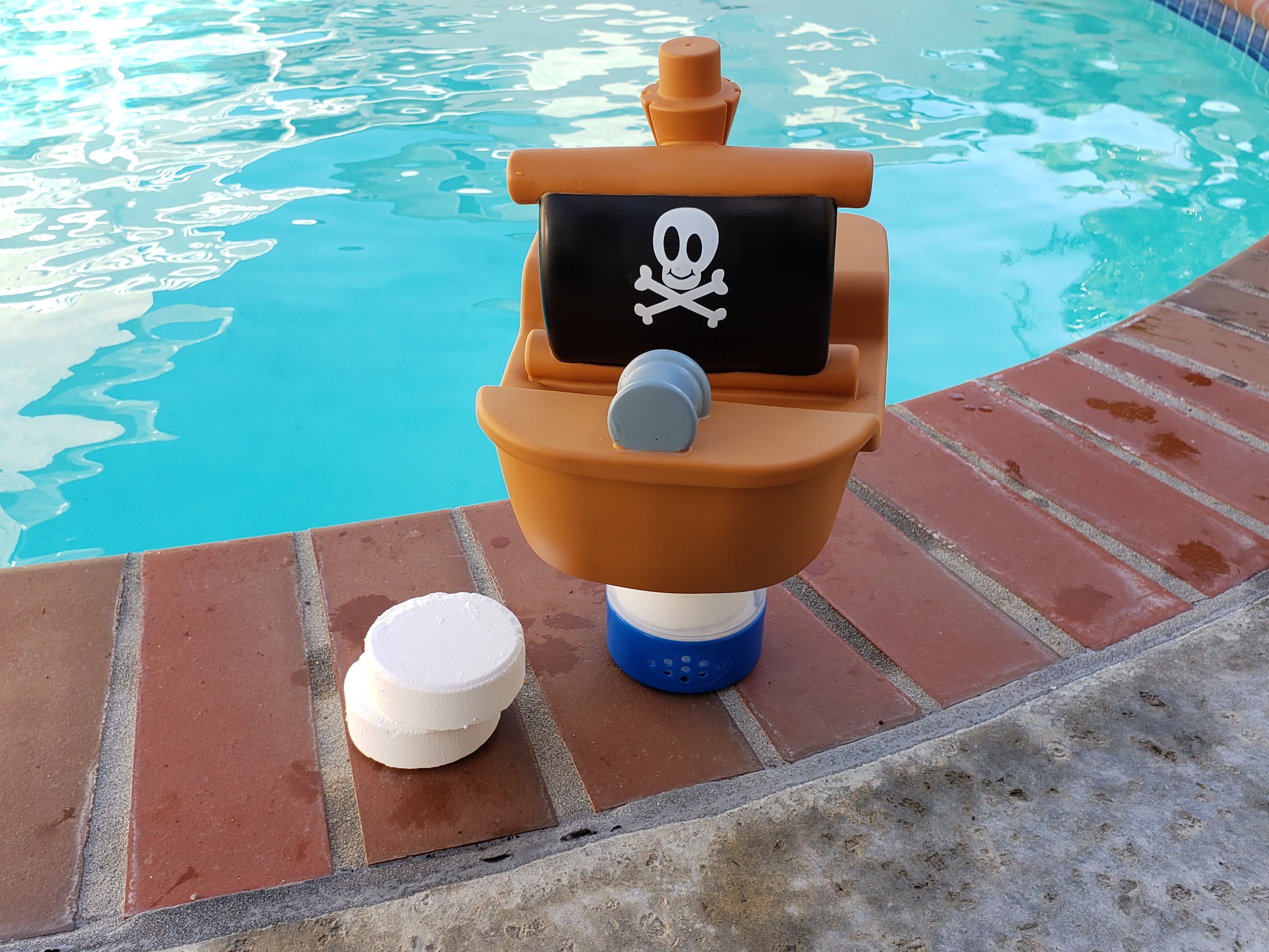 AquaAce Pirate Ship Chlorine Floater Dispenser