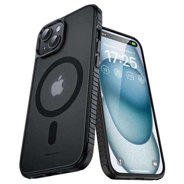 Funda protectora UnbreakCable Magnetic para iPhone 15 negra