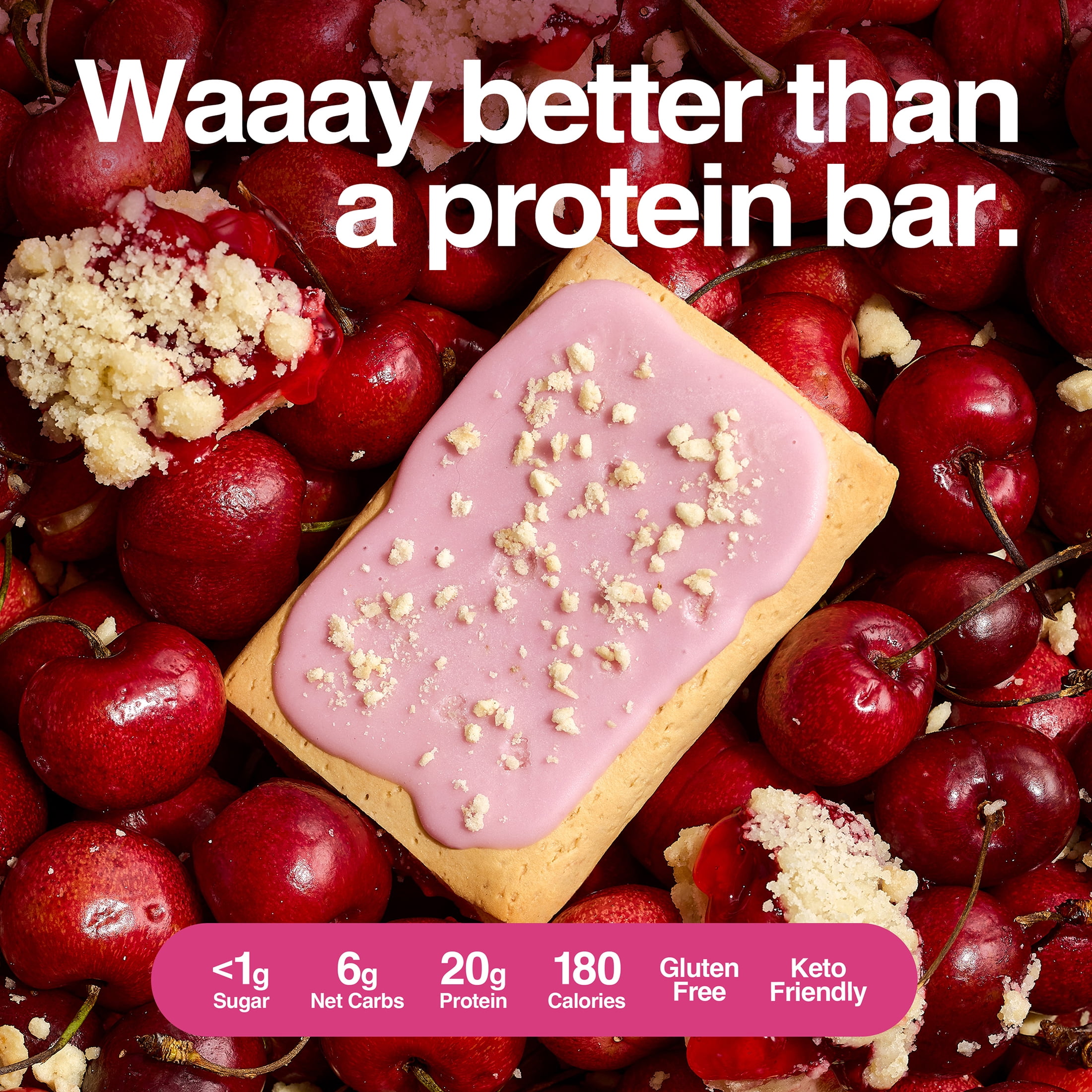 Legendary Foods Gluten Free and Keto Friendly Protein Pastry - Cherry Crumble - 8oz/4ct