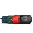 thumbnail image 6 of ELEHOLD AirPods Case Designed for Apple Airpods Pro 2 2022 Carbon Fiber Texture Full Body Protection with Carabiner Rugged Washable Case For Airpods Pro 2 2022,Blue, 6 of 8