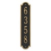 Personalized Whitehall Products Richmond 1-Line Vertical Wall Plaque in Black/Gold
