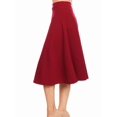 thumbnail image 2 of Women Solid Polyester A-Line Flared Midi Skirt with Elastic Waistband, Size Range S to 3XL, Plain Elegant Casual Bottoms Suitable for Daily Wearing and Conventional Office Working Scenarios, 2 of 10
