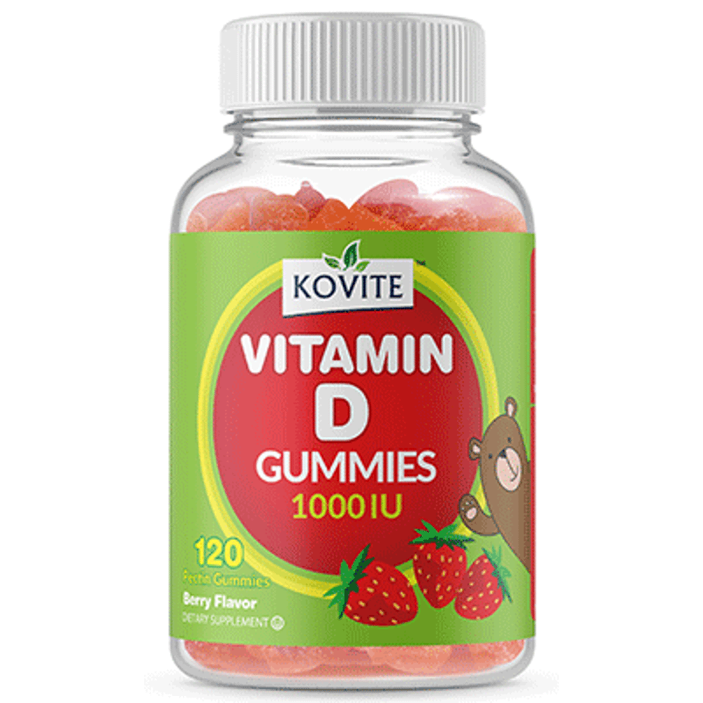 Kovite Kosher Childrens Vitamin D3 Chewable Gummies 1000 IU Berry