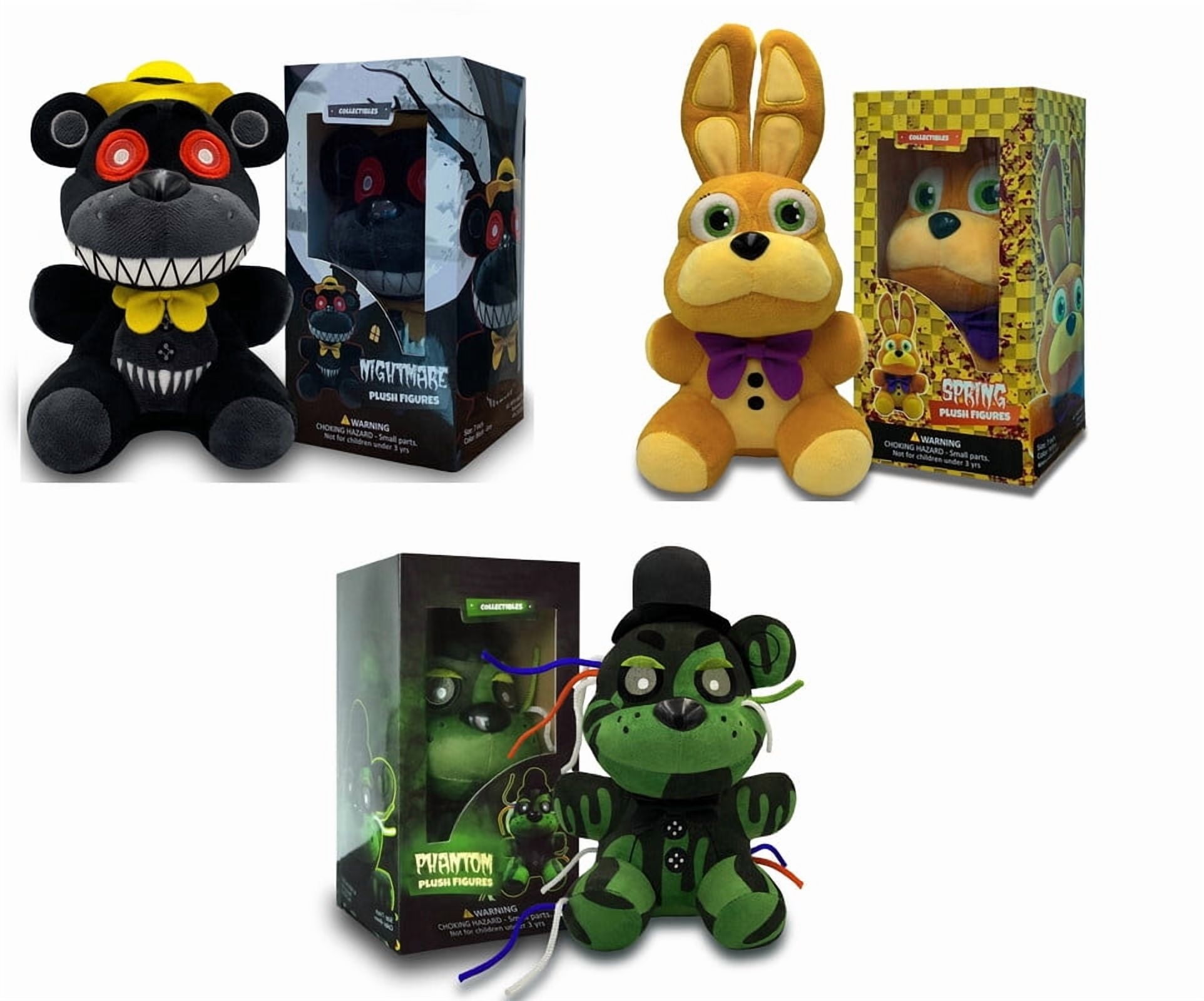 Collectible Stuffed Combo 3 Character Nightmare Plush + Glitchtrap