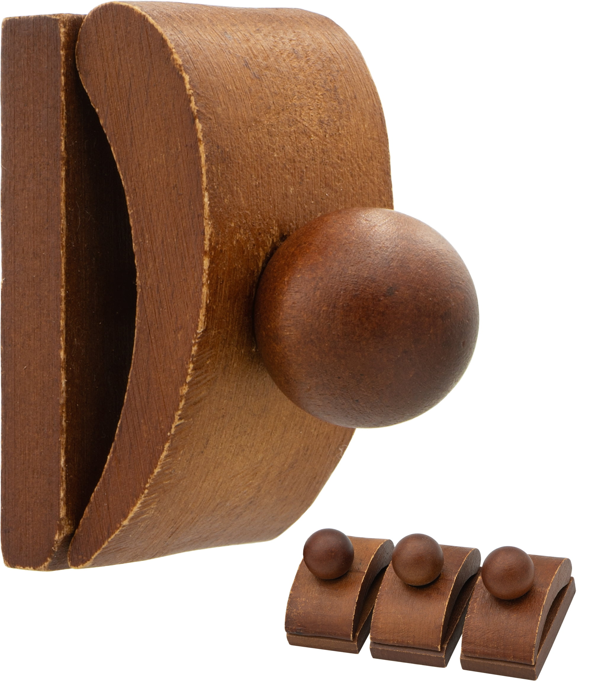 4 Quilt Hangers for Wall Hangings, Tapestry Hangers Small, Blanket Hanger Clamps, Carpet Rug Display, Wooden Wall Clips for Hanging (Brown)