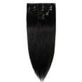 thumbnail image 1 of Extensions de Cheveux Humains Remy 100 % à Clip, Cheveux Humains Lisses et Soyeux, 7 Pcs, 15 clips, 1 of 6