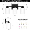thumbnail image 2 of Lámpara de baño FonmYim de 3 luces en negro para tocador, 2 of 7