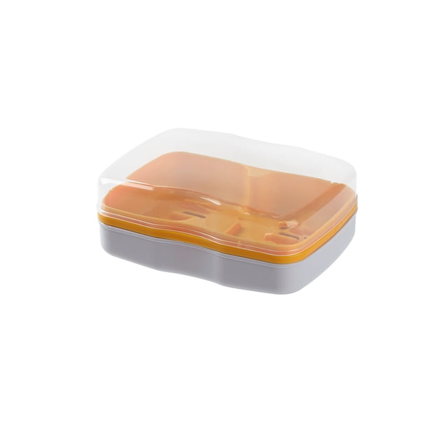 Caja con Tapa,Caja de Jabón Doble Compartimiento con Drenaje Azul 6.3x4.53In,Caja de Drenaje de Polipropileno de Soporte de Jabón de Baño,Inodoros para Baños