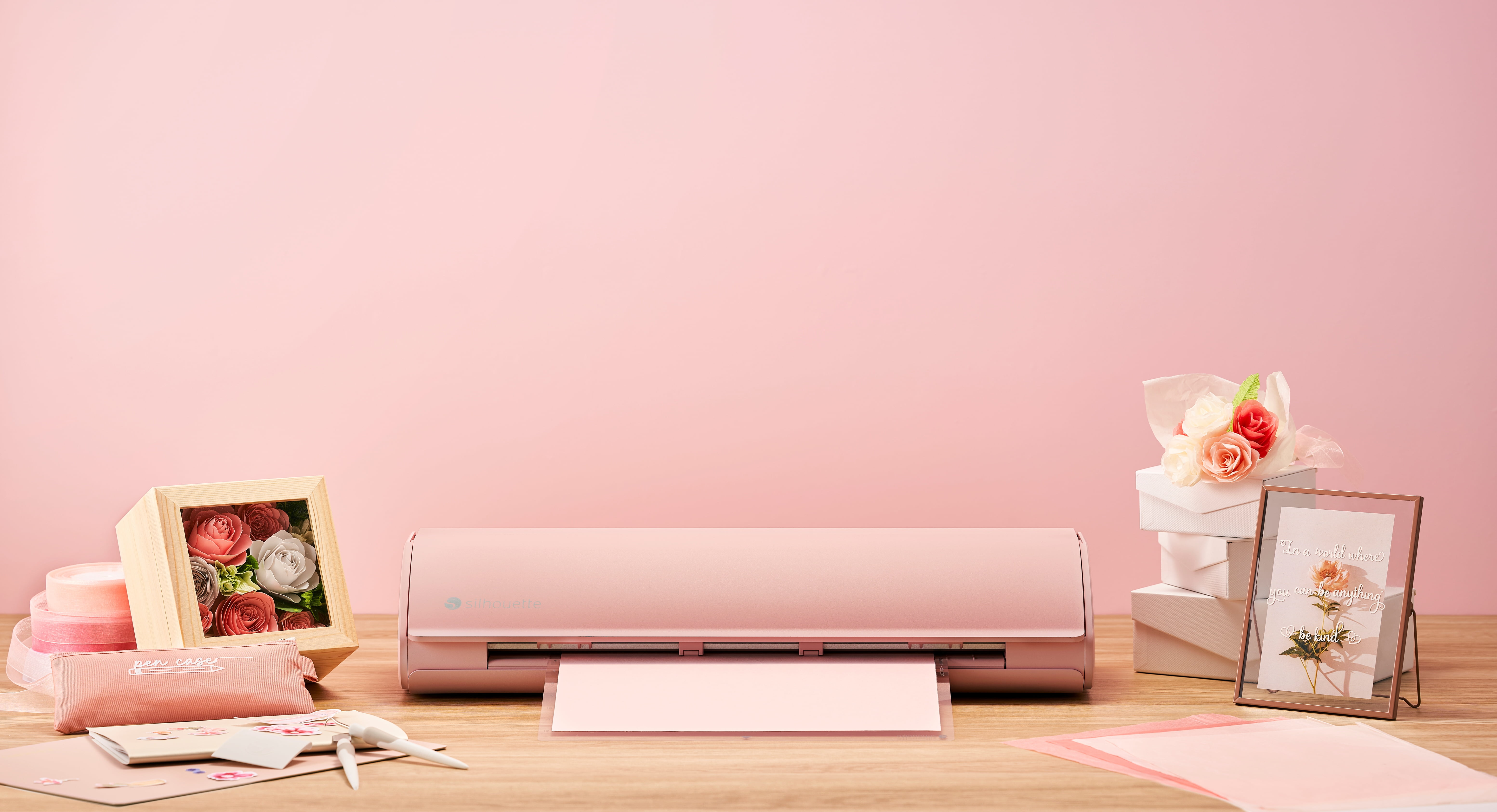 Silhouette Cameo 5 12 inch Vinyl Cutting Machine with Studio Software, Electric Tool and ES Mat Compatible, SNA and IPT, 50 db, Matte Pink Edition
