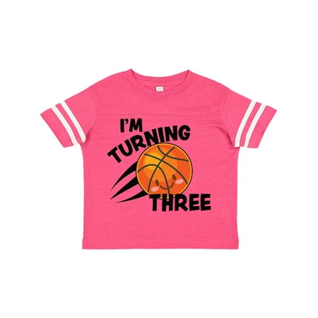

Inktastic I m Turning Three with Basketball Gift Toddler Boy or Toddler Girl T-Shirt