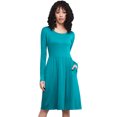 thumbnail image 2 of Made by Johnny Women's Comfy Casual Long Sleeve Flowy Dresses Loose Plain Dress with Pockets L JADE, 2 of 6