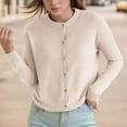 thumbnail image 2 of Lixiuxyad Rib Cage Cardigan Pure Cardigan Twin Sets For Women Round Neck Long Sleeve Button Down Soft & Warm Sweater, 2 of 5
