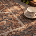 Rectangular Runner Rug 3' x 8' Rectangular Washable Runner Rug, Brick Color, Non-Slip for ...