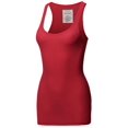 thumbnail image 1 of FashionOutfit Women's Solid Basic Scoop Neck Racer-back Ribbed Tank Top, 1 of 4