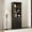 black, variant on AOILE Farmhouse Bookcases with Doors, 5 Tier Wooden Bookshelf with Storage, 70 Inch Tall Bookshelf, Grey/Antique White/Black