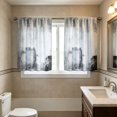 thumbnail image 5 of Beautynvta 2 Pack Black White Print Short Kitchen Curtains, Rod Pocket Light Filtering Window Drapes, Decorative Curtain Panels for Kitchen Bathroom Decor, 5 of 7