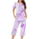 thumbnail image 1 of Pantalones de Mujer Casual Recortado Botón Suelto Ajuste Impreso con Manga Larga Superior, Diseño de Cuello de Jardín para el Uso Diario de Primavera, 1 of 5