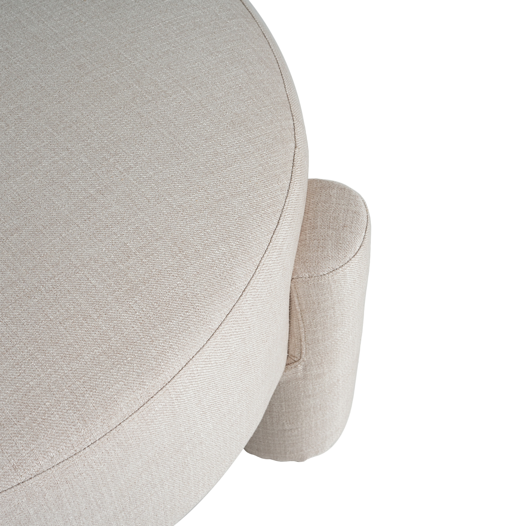 Christopher Knight Home 40" Round Large Accent Ottoman, Fully Upholstered Fabric with Tube Legs, Beige